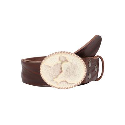 Ledergürtel, Damen, Gr. 80, braun (dunkelbraun), Leder, RETTUNGSRING BY SHOWROOM 019, unifarben, casual,modisch, Gürtel, Schließe »Scharbeutz Rosé Mit Swarovski-Kristall veredelt« Image