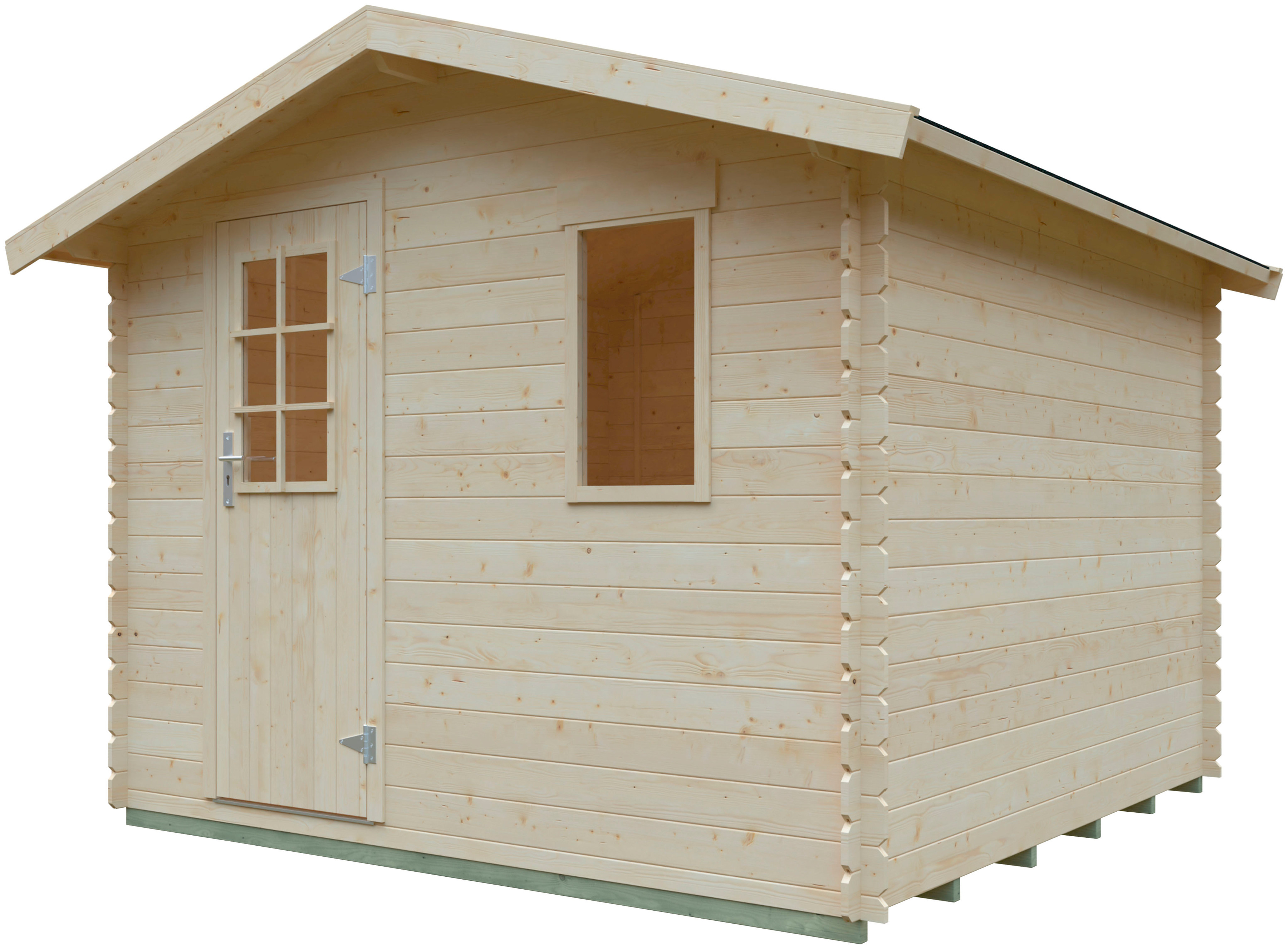Gartenhaus KIEHN-HOLZ "Mellenberg 3", beige (naturbelassen), Fußboden im Gartenhaus, Dachschindeln, Holzwerkstoff, Gartenhäuser Image