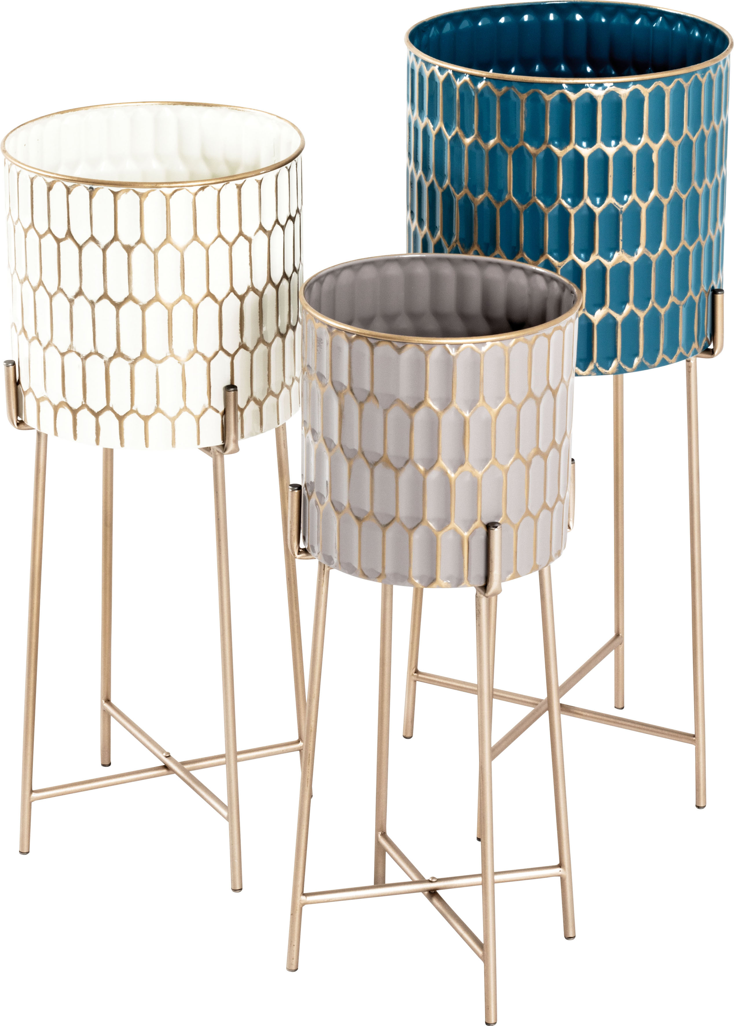 Blumenhocker HAKU, gold (gold, türkis, creme, taupe), Hocker, Blumenhocker Image