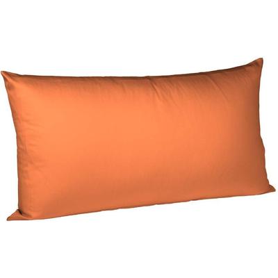 Kissenbezug FLEURESSE "Colours Mako Satin, 100% Baumwolle, mit Reißverschluss", orange (terrakotta), B:40cm L:80cm, Mako-Satin, Mako-Satin, Kissenbezüge, Mako Satin, glänzend, glatt, Premium Qualität Image
