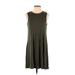 BCBGeneration Casual Dress - Shift: Green Solid Dresses - Women's Size X-Small