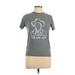 District. Short Sleeve T-Shirt: Gray Marled Tops - Women's Size Large