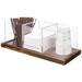 MyGift 3 Slot Coffee Bar Accessories Storage Holder Wood/Plastic in Brown | 15.64 H x 5.9 W x 5.51 D in | Wayfair WAYKIT2175CLR