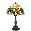 Dale Tiffany 19" Dark Coffee Table Lamp Resin/Glass in Black/Brown/Green | 19 H x 12 W x 12 D in | Wayfair TT21171