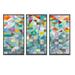 Design Art Modern Patchwork - Modern & Contemporary Framed Canvas Wall Art Set Of 3 Canvas, Wood in Green/Orange | 28 H x 36 W x 1 D in | Wayfair