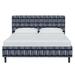 AllModern Lazlo Low Profile Platform Bed Upholstered/Cotton in Blue/Black | 41 H x 56 W x 78 D in | Wayfair 1723CECC19A44B6EB65FAA31FB4F3B4D