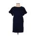 Uniqlo Casual Dress - Shift: Blue Print Dresses - Women's Size X-Small