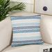 Langley Street® Leonid Square_Ox Bay Hand Woven Chevron Cotton Pillow Cover Cotton in Blue | 18 H x 18 W x 3 D in | Wayfair