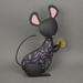 Red Barrel Studio® Adorable Metal Mouse Eating Cheese Garden Statue Metal in Pink | 16 H x 14 W x 5.25 D in | Wayfair