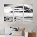 Loon Peak® Chinese Monochrome Mountain Landscape - Traditional Framed Canvas Wall Art Set Of 3 Canvas in White | 28 H x 36 W x 1 D in | Wayfair