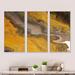 Orren Ellis Grey River In Yellow Marble Landscape - Modern Framed Canvas Wall Art Set Of 3 Canvas, Wood in White | 20 H x 36 W x 1 D in | Wayfair