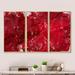 Orren Ellis Abstract Red Texture - 3 Piece Floater Frame Painting on Canvas Canvas, Wood in White | 20 H x 36 W x 1 D in | Wayfair