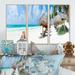 Rosecliff Heights Caribbean Beach Panorama 2 - 3 Piece Floater Frame Photograph on Canvas Metal in Blue/Green/White | 32 H x 48 W x 1 D in | Wayfair