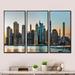 Latitude Run® New York City Skyline - 3 Piece Floater Frame Photograph on Canvas Canvas, Wood in White | 20 H x 36 W x 1 D in | Wayfair