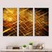 Orren Ellis Golden Mosaic Texture - 3 Piece Floater Frame Graphic Art on Canvas Canvas, Wood in White | 20 H x 36 W x 1 D in | Wayfair