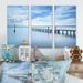 Rosecliff Heights Bright Sky & Blue Sea - 3 Piece Floater Frame Photograph on Canvas Canvas, Wood in White | 20 H x 36 W x 1 D in | Wayfair