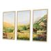 Loon Peak® Morning Sun In The Mountains w/ Horse - 3 Piece Painting on Canvas Canvas, Wood in White | 20 H x 36 W x 1 D in | Wayfair