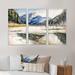 Loon Peak® Lake w/ Mountainscape - 3 Piece Picture Frame Painting on Canvas Canvas, Wood in White | 28 H x 36 W x 1 D in | Wayfair