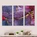 Everly Quinn Purple Luxury Abstract Fluid Art II - 3 Piece Floater Frame Graphic Art on Canvas Canvas, Wood in White | 20 H x 36 W x 1 D in | Wayfair