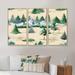 Loon Peak® Pines In Wild Mountain Landscape - 3 Piece Painting on Canvas Canvas, Wood in White | 20 H x 36 W in | Wayfair