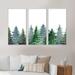 Loon Peak® Mountain Landscape w/ Fir Trees II - 3 Piece Floater Frame Painting on Canvas Canvas, Wood in White | 20 H x 36 W x 1 D in | Wayfair