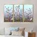 Red Barrel Studio® Chinoiserie w/ Birds & Peonies II - Traditional Framed Canvas Wall Art Set Of 3 Canvas, in White | 28 H x 36 W x 1 D in | Wayfair