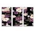 Rosdorf Park Beige & Purple Vintage Flowers II - Traditional Framed Canvas Wall Art Set Of 3 Metal in Green/Indigo | 32 H x 48 W x 1 D in | Wayfair