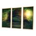 Trinx Door In Big Magic Tree - Novelty Framed Canvas Wall Art Set Of 3 Canvas, Wood in Green | 28 H x 36 W x 1 D in | Wayfair