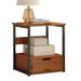 17 Stories Modern Nightstand Square End Side Table Wood/Metal in Brown | 19.6 H x 15.7 W x 13.3 D in | Wayfair 7D8BEEB5DFB24EAD83CFBDFC4708731B