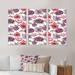 Winston Porter Colorful Abstract Floral Pattern - Floral Framed Canvas Wall Art Set Of 3 Canvas, Wood in White | 28 H x 36 W x 1 D in | Wayfair
