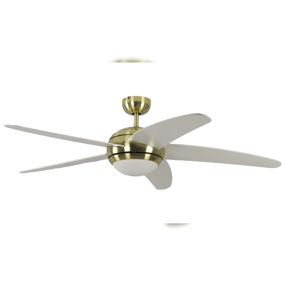 Pepeo Deckenventilator Melton Messing / Weiß mit Licht 132 Image