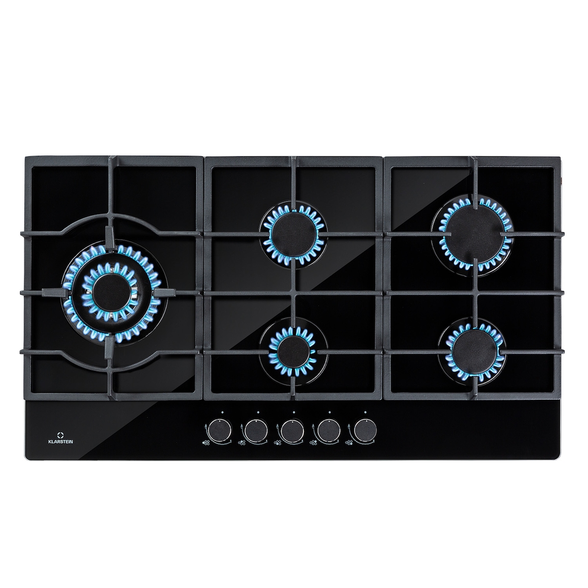 Klarstein Ignito Chef Edition 5 Zonen Gaskochfeld 5-flammig Sabaf-Brenner Glaskeramik Schwarz Image