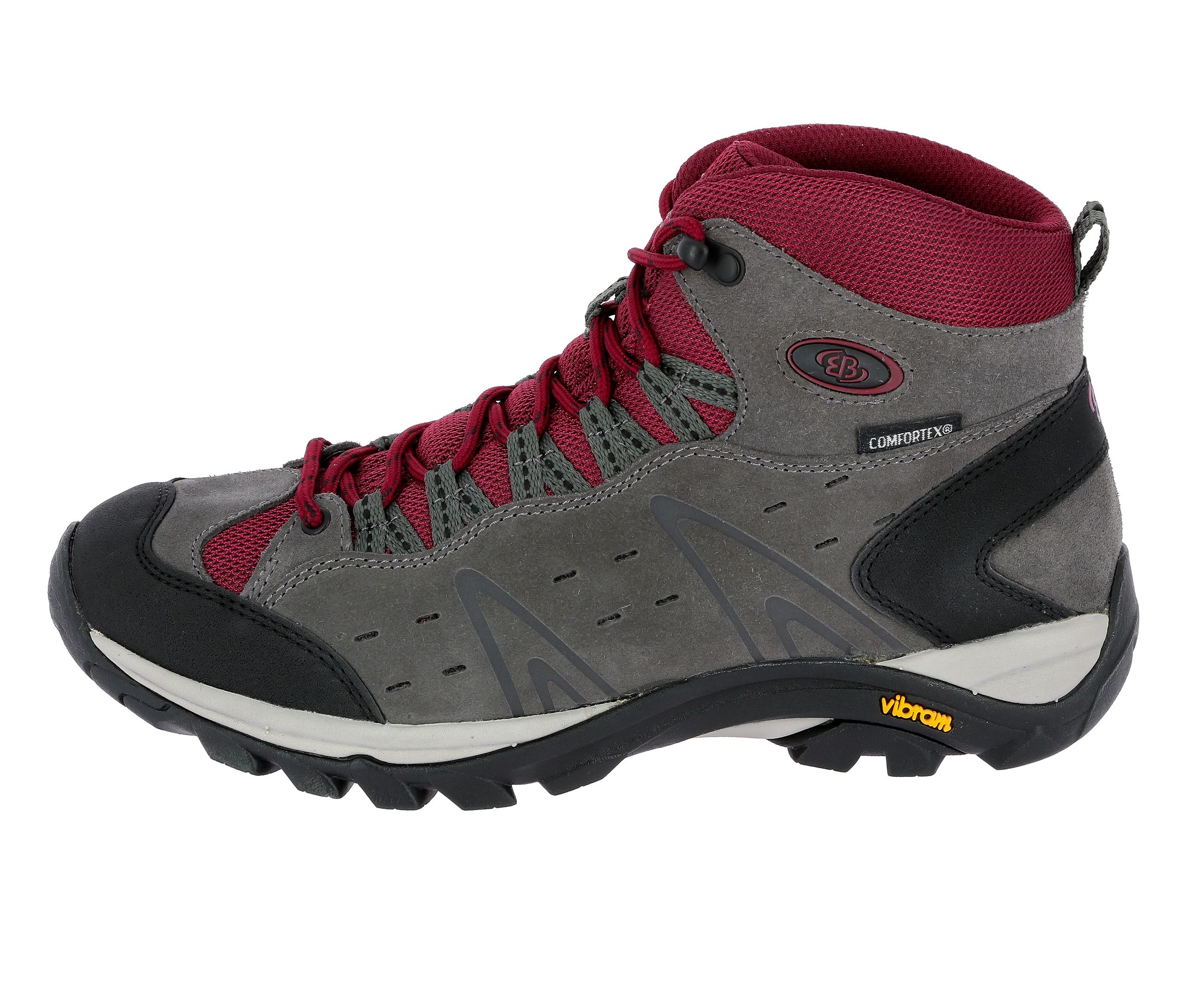 Wanderschuh BRÜTTING "Trekkingstiefel Mount Bona High", Damen, Gr. 39, grau, Veloursleder, Schuhe Wanderschuh