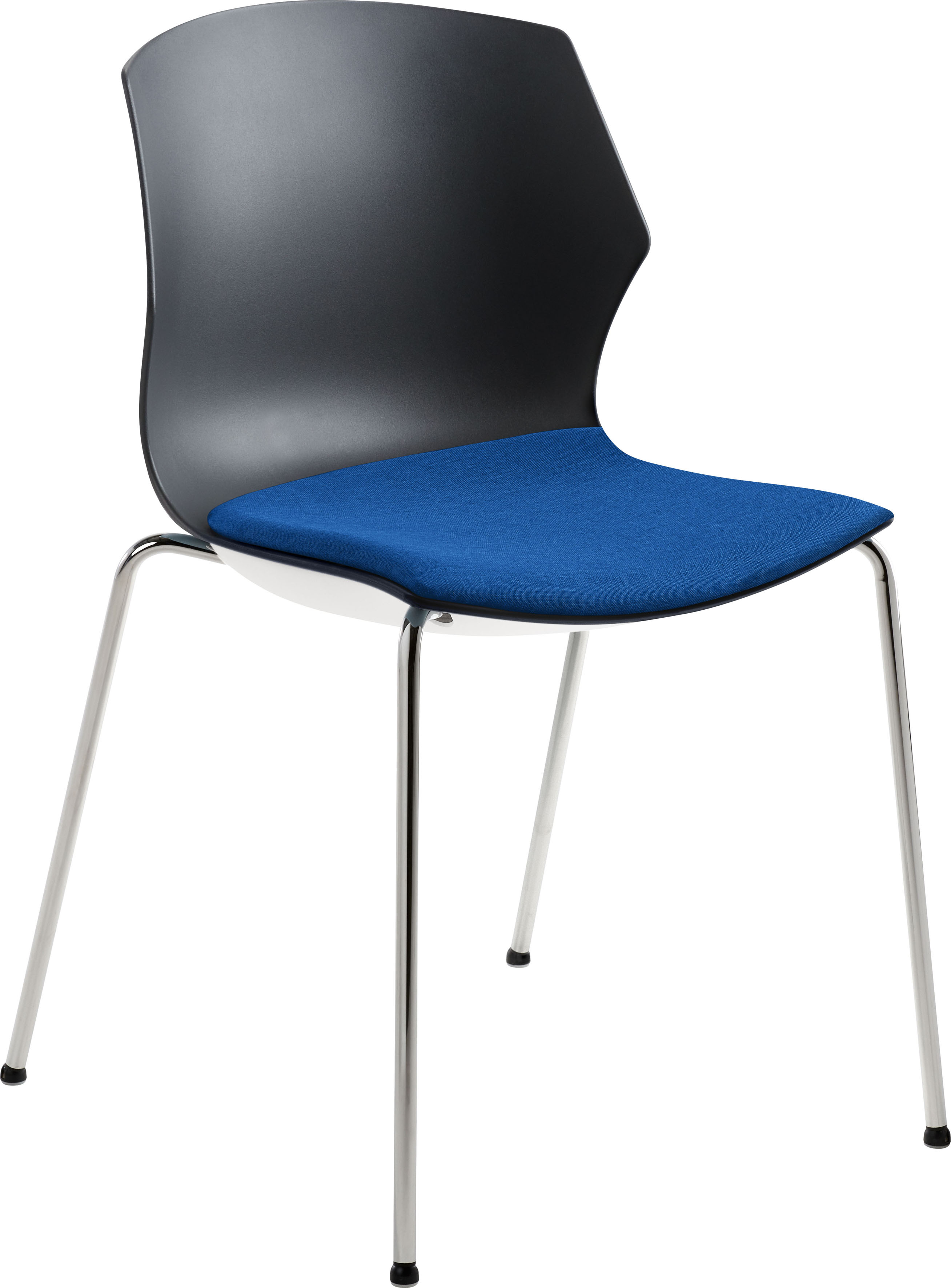 Stapelstuhl MAYER SITZMÖBEL "Stapelstuhl myPRIMO", grau (anthrazit, chrom), B:51cm H:80,5cm T:53cm, Polyester, Polypropylen, Stühle, Stapelstuhl, stapelbar