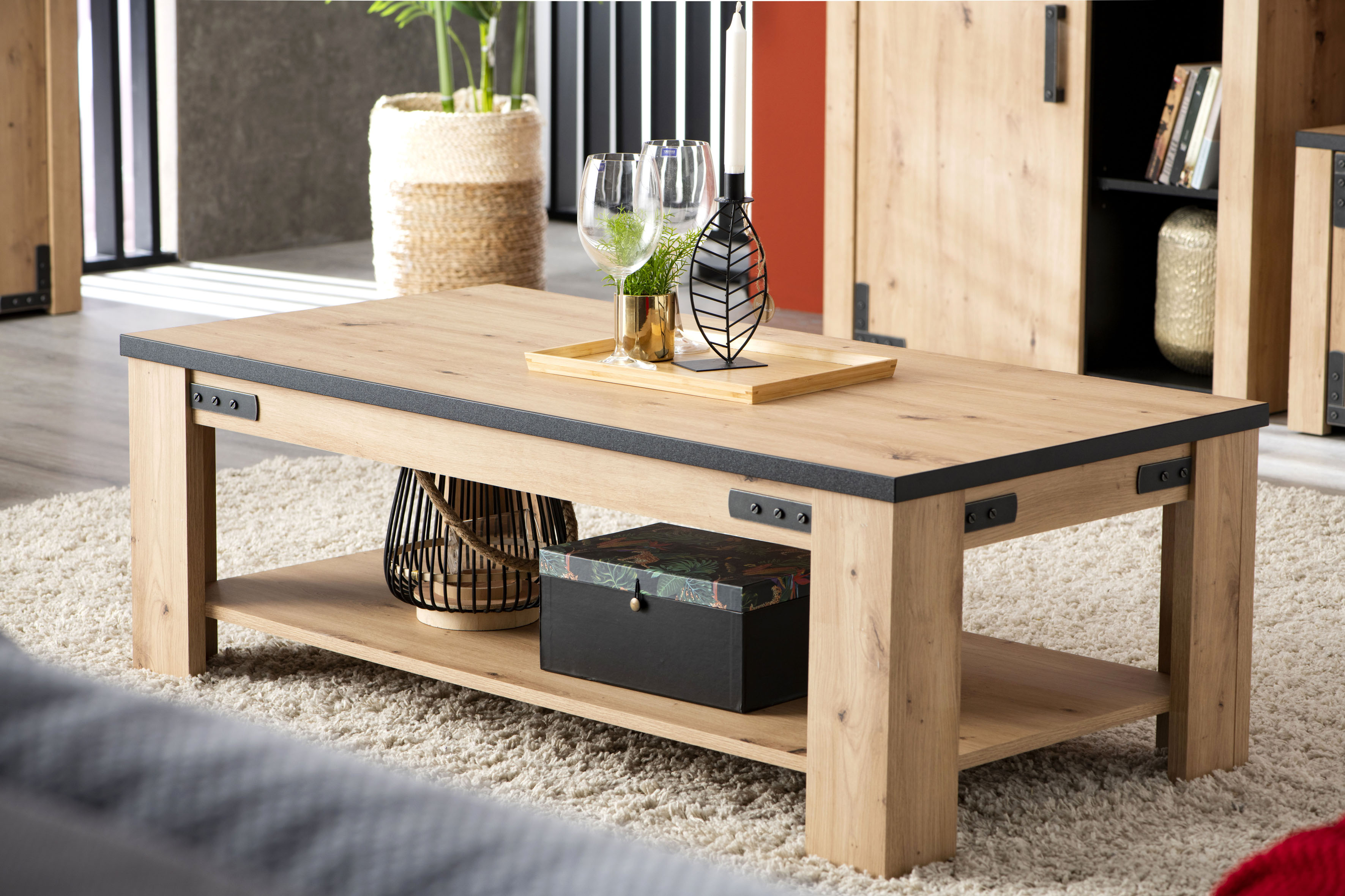 Couchtisch INOSIGN "Lazio", braun (artisan eiche, artisan eiche, artisan eiche), H:42cm, Tische, Breite ca. 120 cm