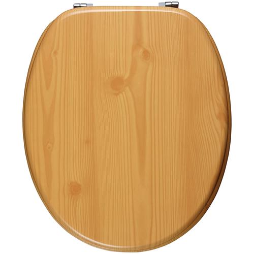 WC-Sitz ADOB WC-Sitze beige (kieferfarben) äußerst stabil, Messing verchromte Scharniere