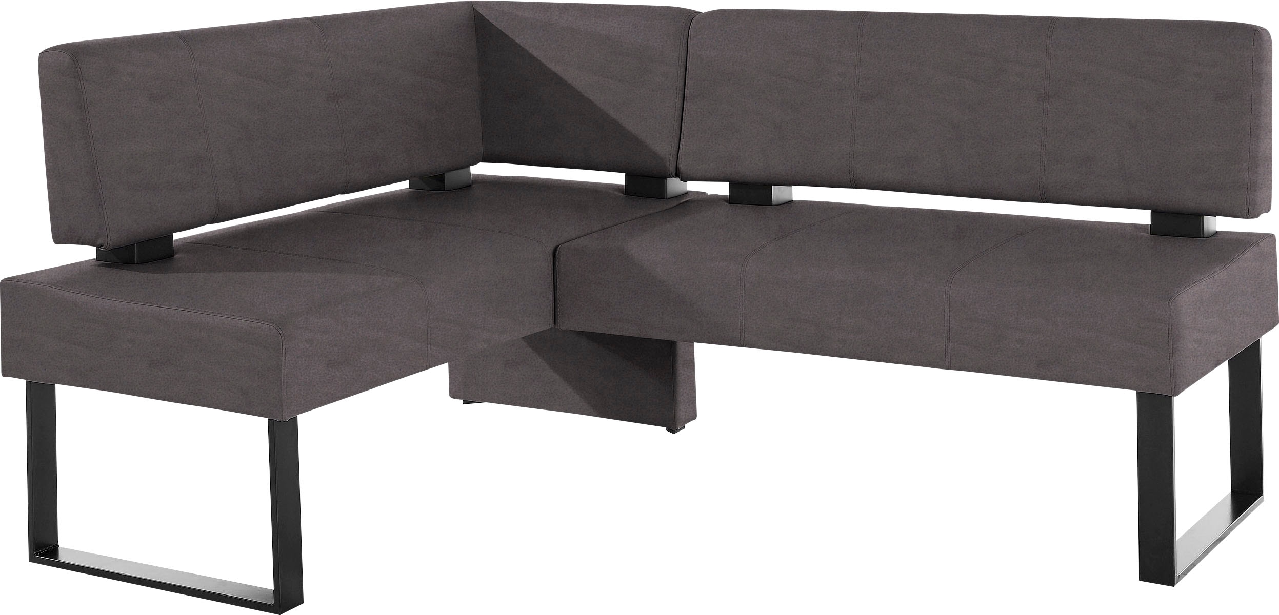 Eckbank HOME AFFAIRE "Oliver mit Metallgestell, Küchenbank", schwarz (schwarz (arizona 4420), schwarz), B:220cm H:89cm T:160cm, Holzwerkstoff, Massivholz, Polyester, Sitzbänke, verschiedene Bezüge Cord Esszimmerbank OTTOs Choice