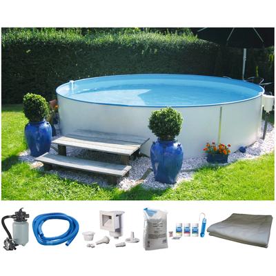 Rundpool MY POOL BWT "PREMIUM inkl. umfangreichem Zubehör", weiß, H:120cm Ø:600cm, Schwimmbecken, Höhe 120 cm, in verschiedenen Größen erhältlich