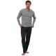 Pyjama S.OLIVER Gr. 56/58, schwarz (grau, meliert, schwarz) Herren Homewear-Sets Pyjamas