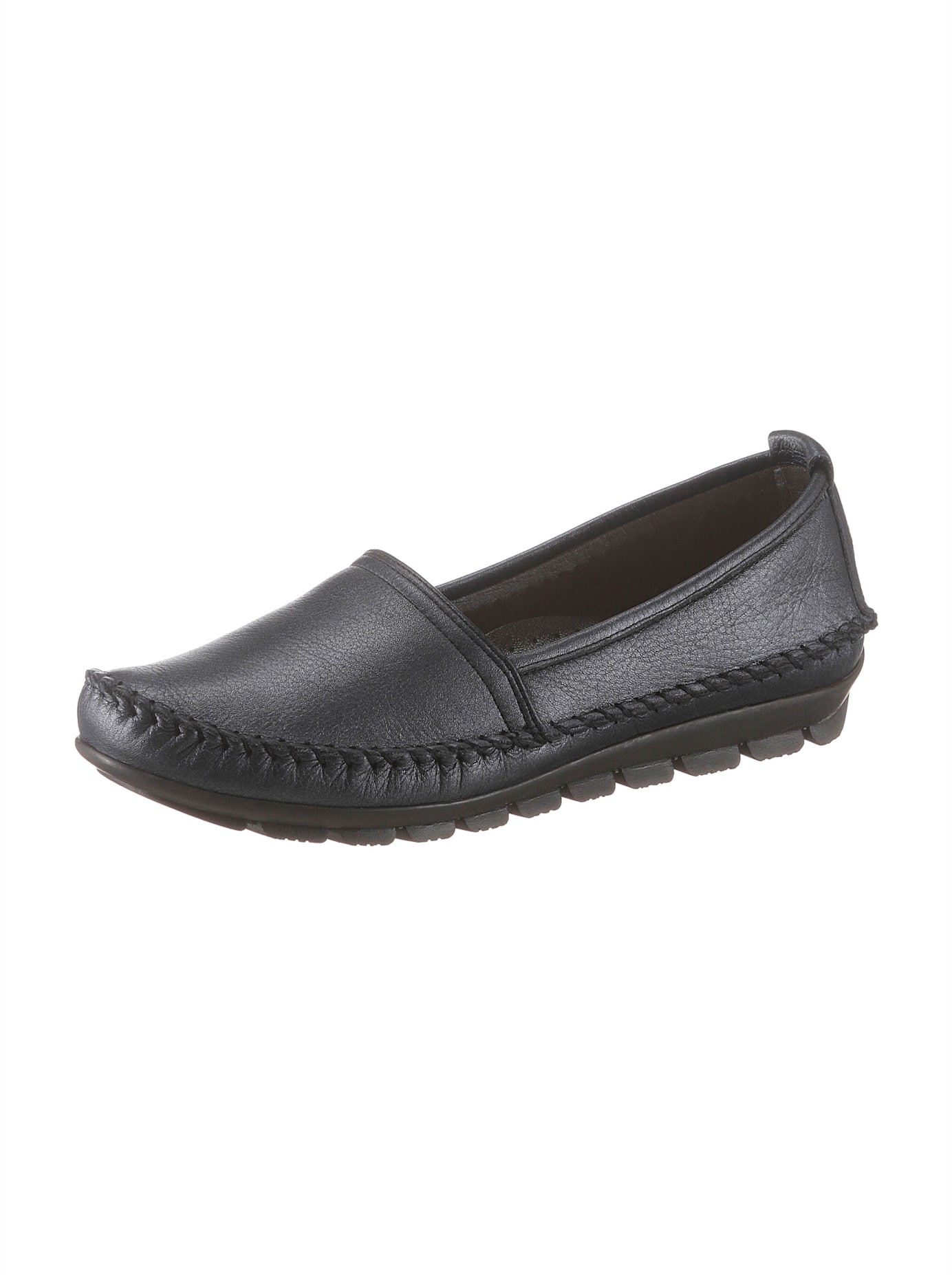 Slipper GEMINI, Damen, Gr. 38, grau (anthrazit, silberfarben), Glattleder, Schuhe Slipper