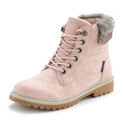 Stiefelette LASCANA, Damen, Gr. 39, rosa (rosé), Obermaterial: 92% Lederimitat, 8% Textilmaterial. Futter: 100% Polyeste