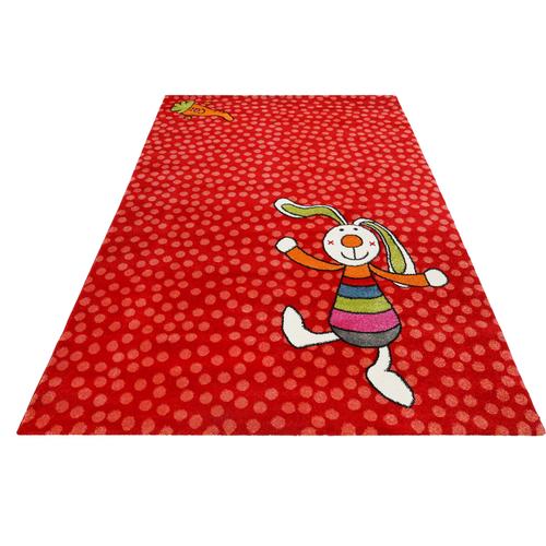 Kinderteppich SIGIKID ""Rainbow Rabbit"" Teppiche Gr. B: 80cm, 13mm, L: 150cm, rot Kinder