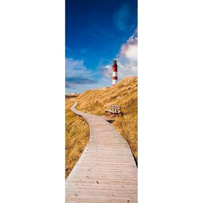 Fototapete LIVING WALLS "Leuchtturm Sylt", bunt (beige, blau, rot, weiß), B:1m L:2,8m, Vlies, Tapeten, Vlies, Wand, Schräge