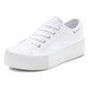 Sneaker LASCANA, Damen, Gr. 39, weiß, Obermaterial: 100% Textilmaterial. Futter: 100% Textilmaterial. Decksohle: 100% Textilmaterial. Laufsohle: 100% Synthetik, unifarben, casual, Schuhe Plateausneaker, Schnürhalbschuh, Freizeitschuh aus Textil mit...