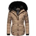 Steppjacke MARIKOO "Lotusblüte" Gr. S (36), grau (taupe) Damen Jacken Lange