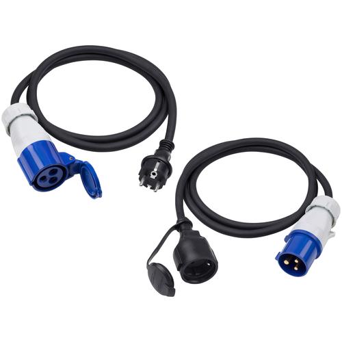 "MEISTER Stromkabel ""Adapterkabel"" Kabel 2 Stk. Gr. 150 cm, schwarz Kabel"