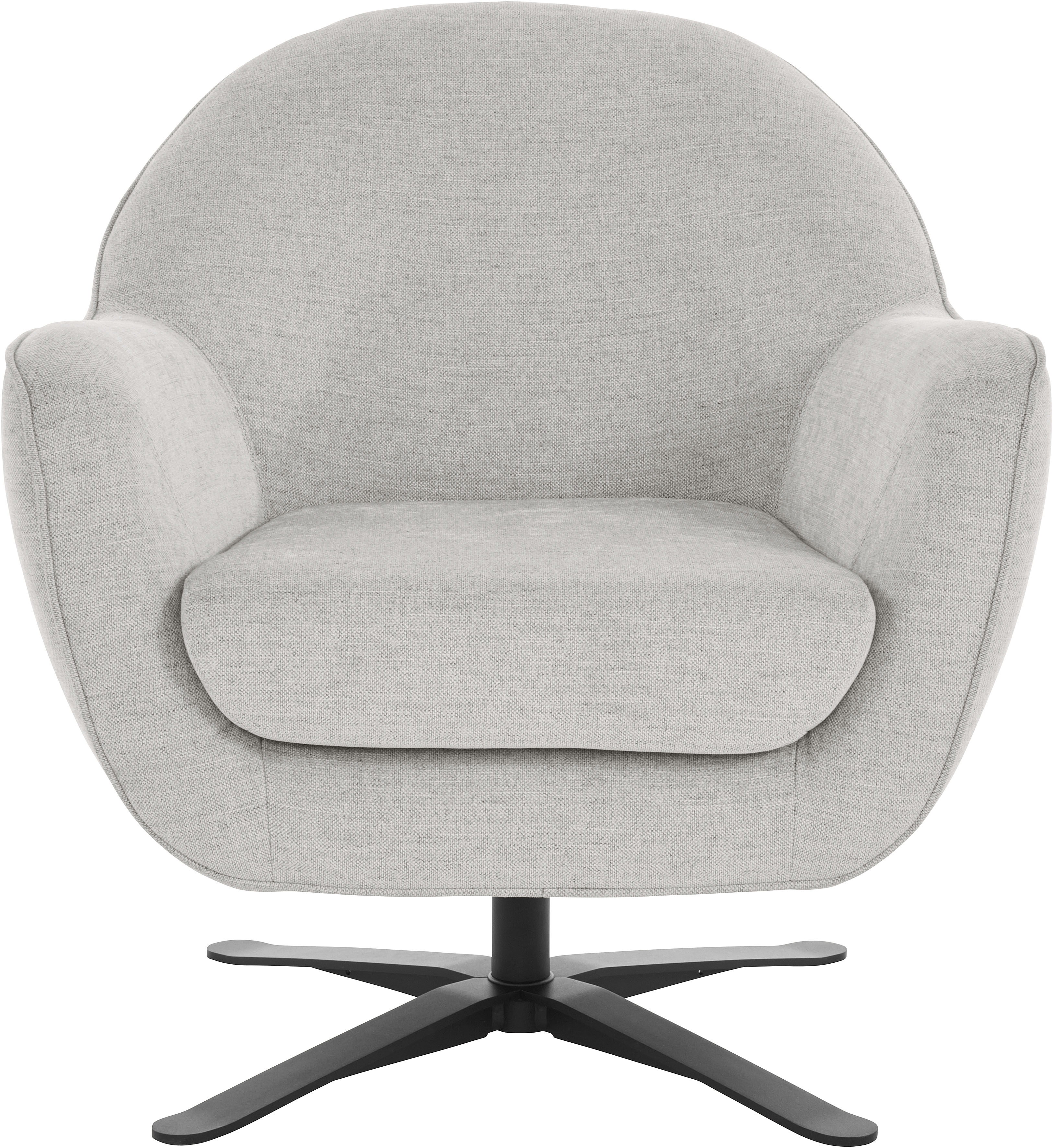 Drehsessel HOME AFFAIRE "Stavre, Loungesessel mit Drehfunktion", silber (silber lining), B:83cm H:85cm T:80cm, 100% Polyester, Sessel, Drehsessel, in moderner Optik, mit elegantem Drehfuß