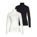 Rollkragenshirt FLASHLIGHTS Gr. 36/38, schwarz-weiß (wollweiß, schwarz) Damen Shirts Jersey