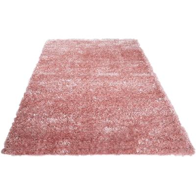 Hochflor-Teppich MY HOME "Senara", rosa (rosé), B:140cm H:50mm L:200cm, Polyester, Teppiche, Läufer, weich, Shaggy, uni, idealer Teppich Wohnzimmer, Schlafzimmer Image