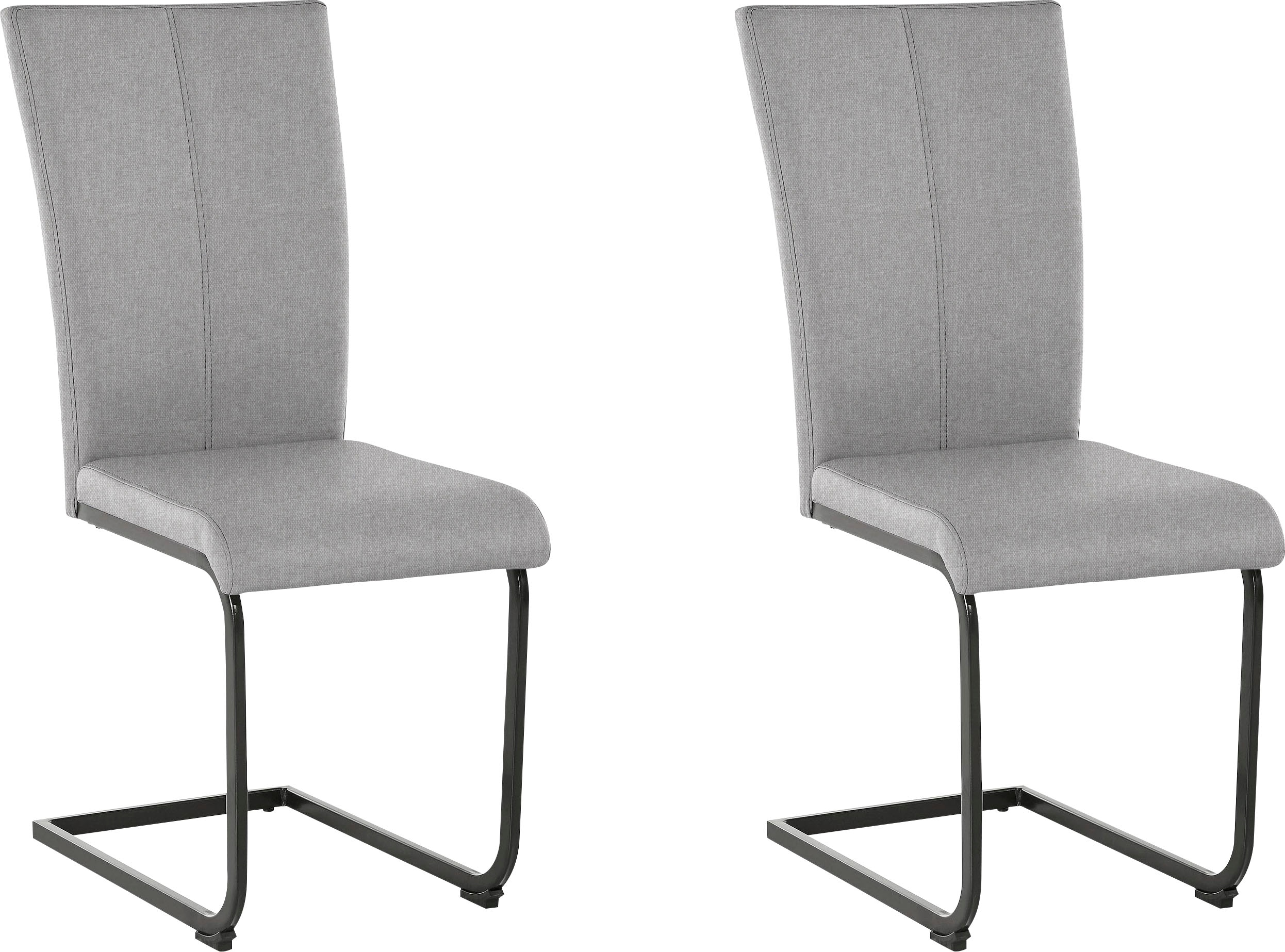 Freischwinger HOME AFFAIRE "Oliver", grau (hellgrau (capulet 4003), schwarz), B:43cm H:98cm T:55cm, 100% PES, Stühle, Freischwinger, Stuhl belastbar bis 120 Kg